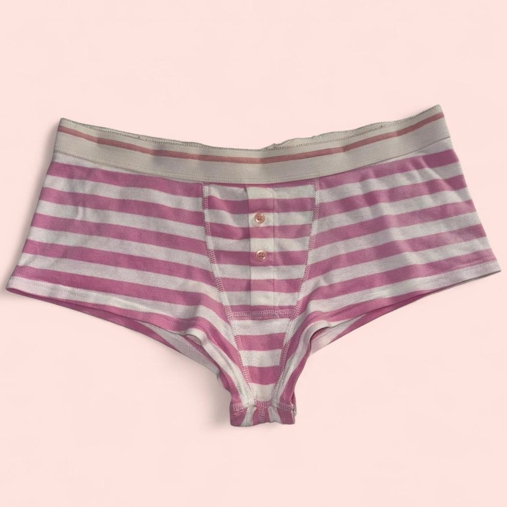 Vintage Victoria's Secret Pink and White Striped Micro Shorts